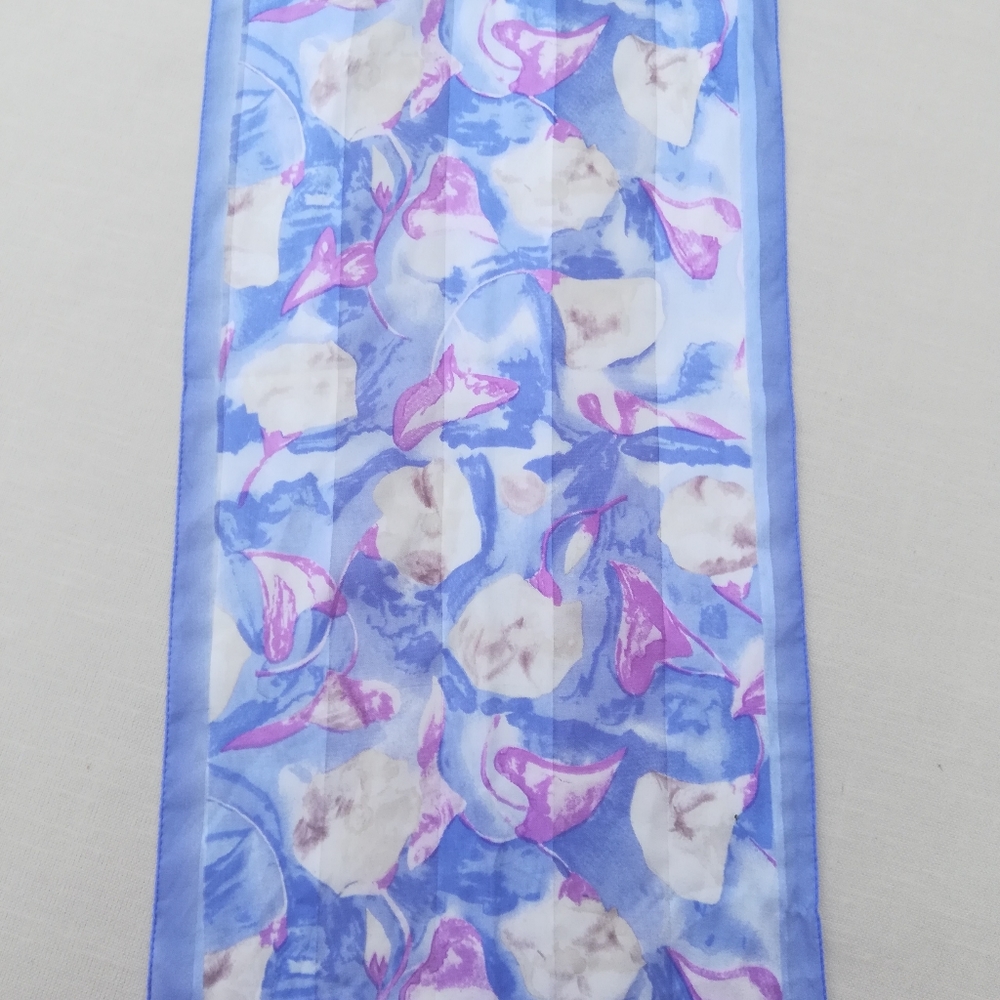 Vintage Sheer Blue Scarf - Picture 5 of 7